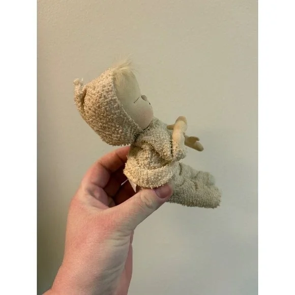 1959 Terry Cloth Doll Sleeping Baby Toy Vintage Collectible Japanese 7" - Picture 3 of 8
